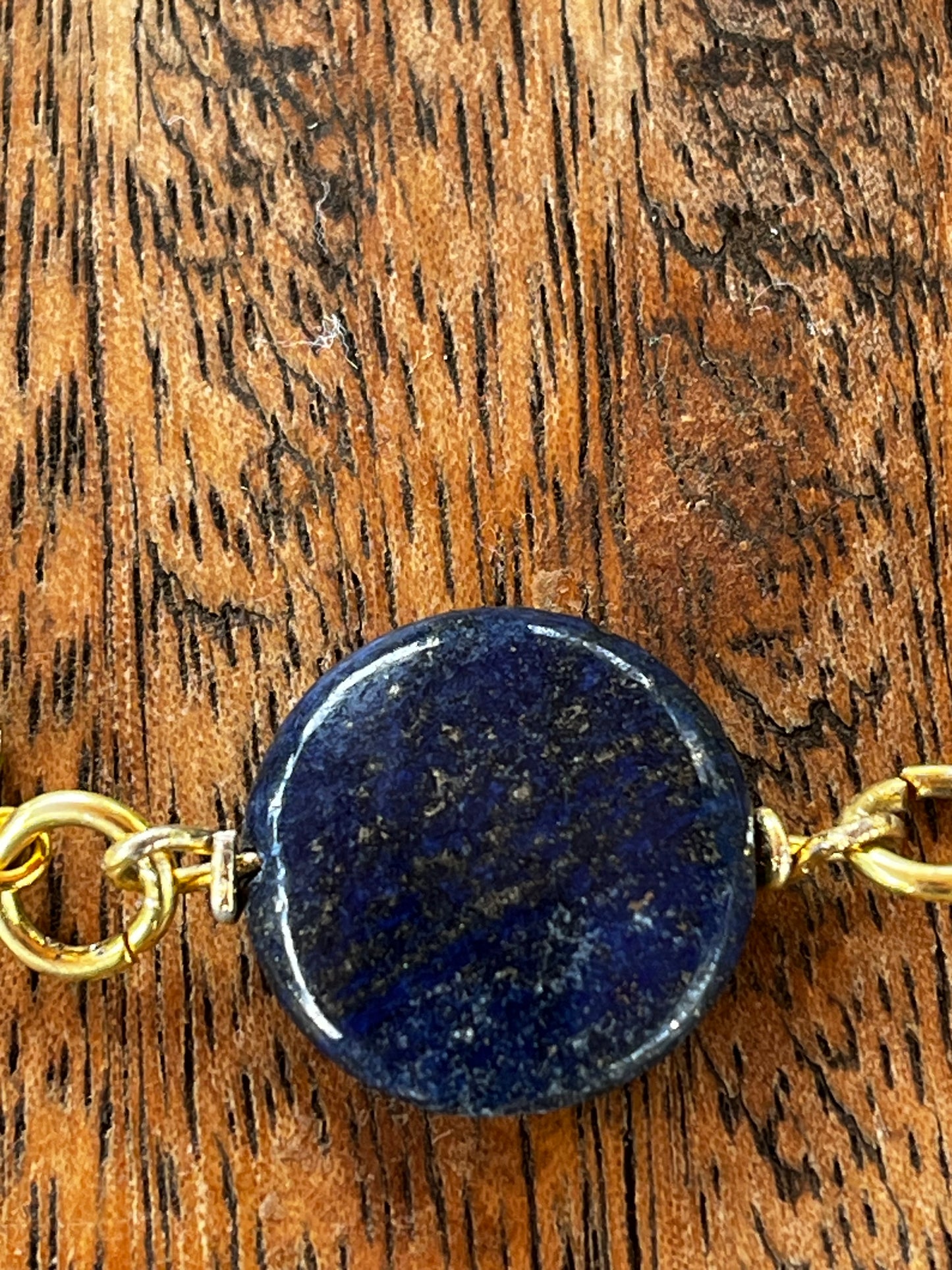 اسورة فضة مطلي دهب بأحجار لابيس لازورد ومورانو