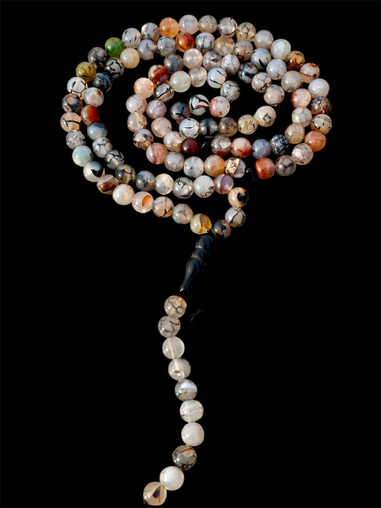 سبحة عقيق عنكبوتي 100حبة