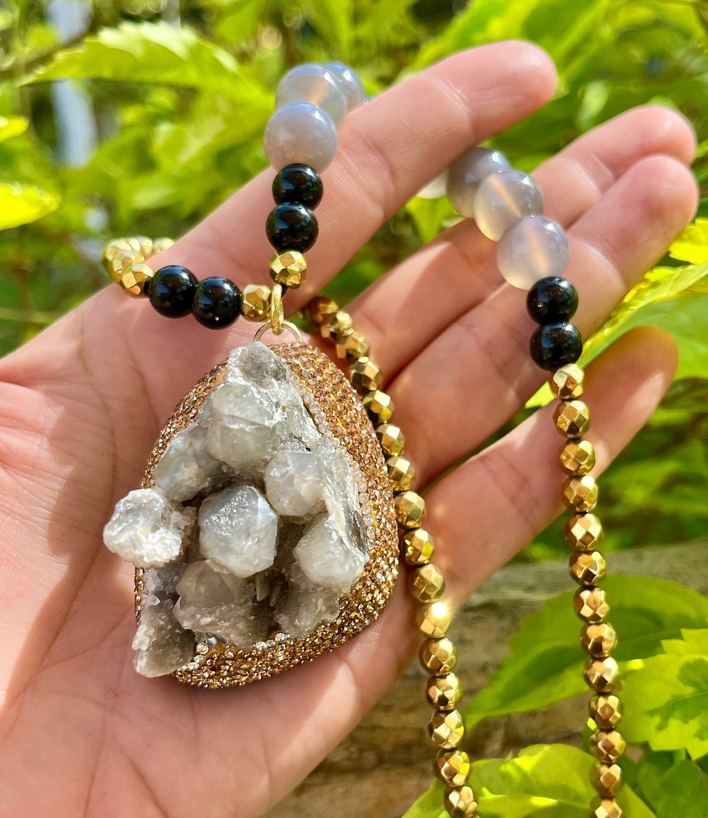 عقد عقيق وهيمتايت واونكس وفضة