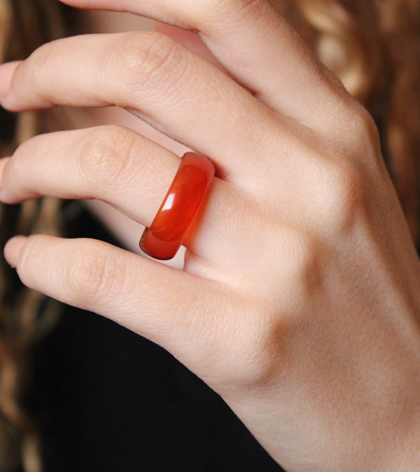 دبلة عقيق طبيعي للجنسين