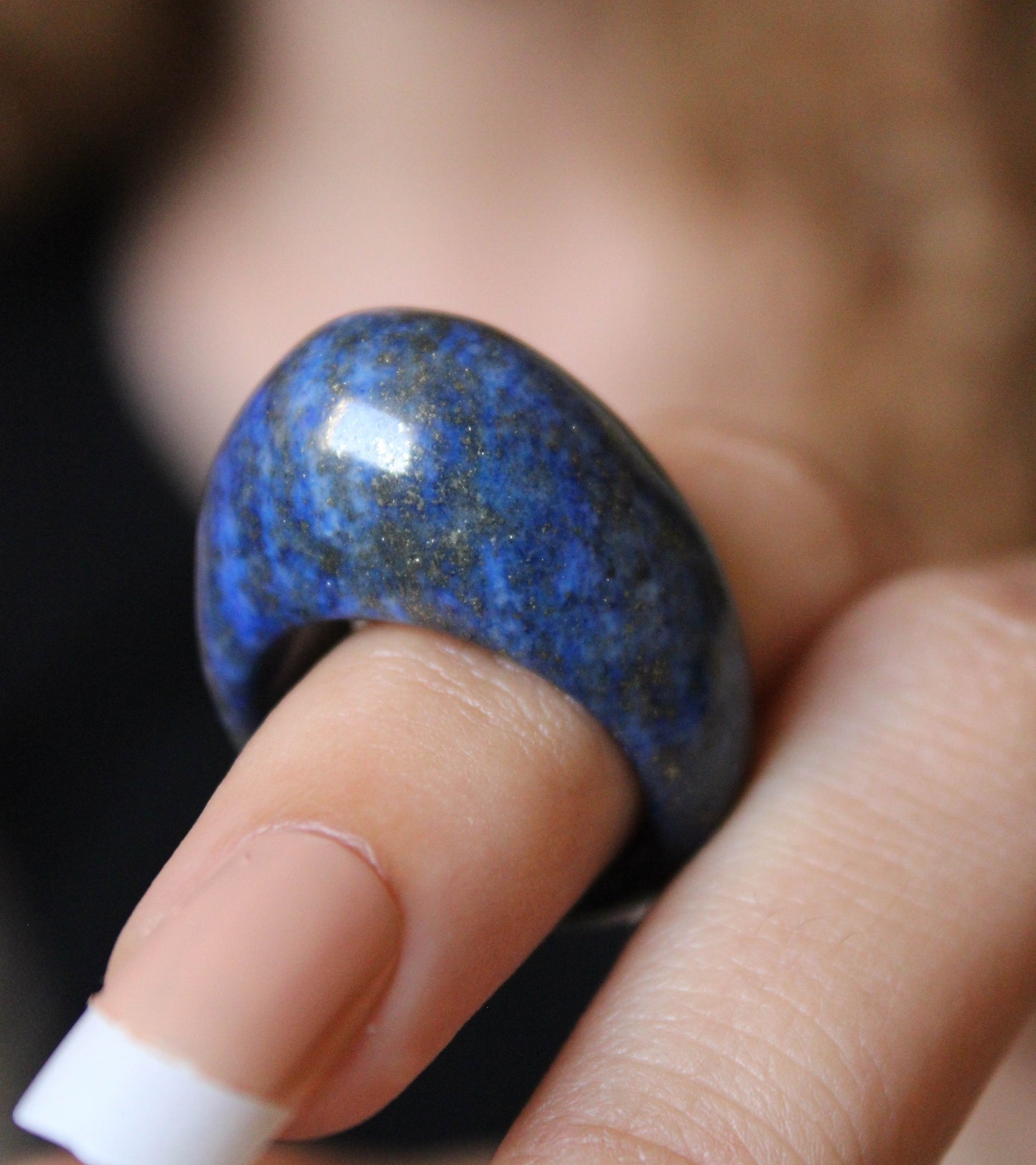 خاتم لابيس_لازورد أفغاني أصلي منحوت