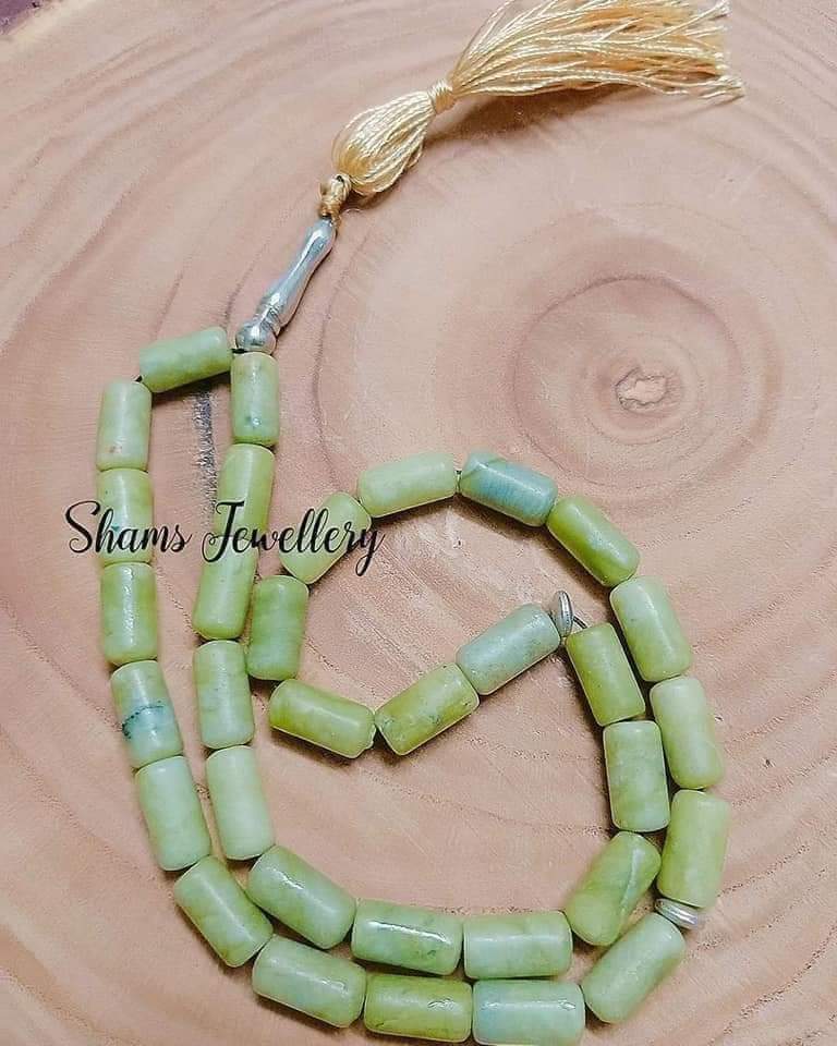 سبحة حجر يشم طبيعي عتيق