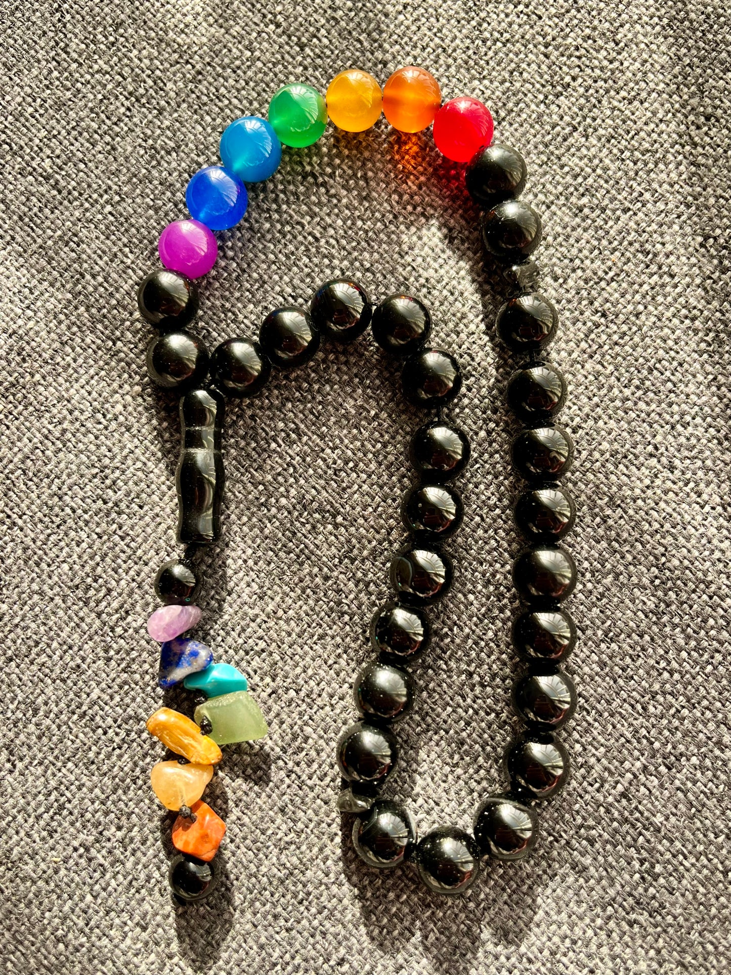 سبحة شاكرات الطاقة 15 نوع حجر كريم