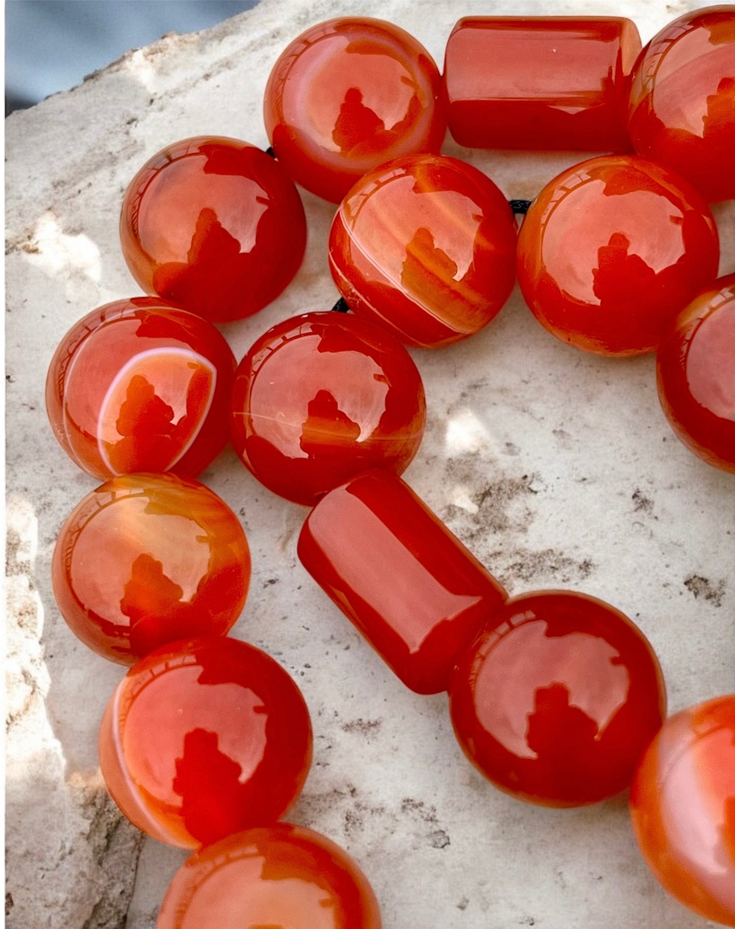 سبحة عقيق كارنيليان اصلي