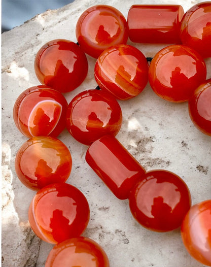 سبحة عقيق كارنيليان اصلي