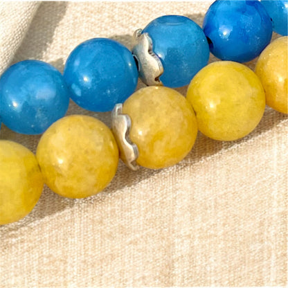 سبحة وعقد شاكرات الطاقة عقيق وفيروز وفضة