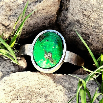 فيروز امريكي معرق فضة خاتم فضة