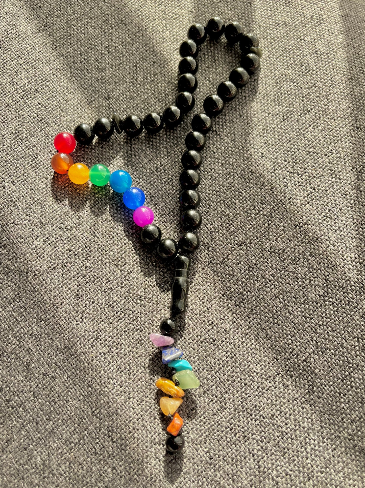 سبحة شاكرات الطاقة 15 نوع حجر كريم