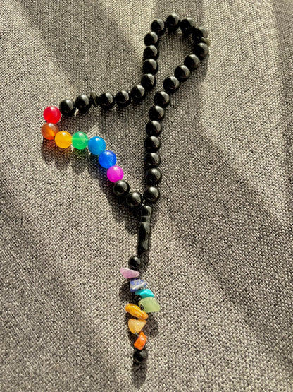 سبحة شاكرات الطاقة 15 نوع حجر كريم