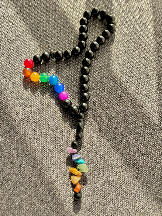 سبحة شاكرات الطاقة 15 نوع حجر كريم