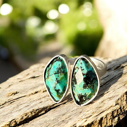 خاتم فضة بأحجار فيروز افريقي