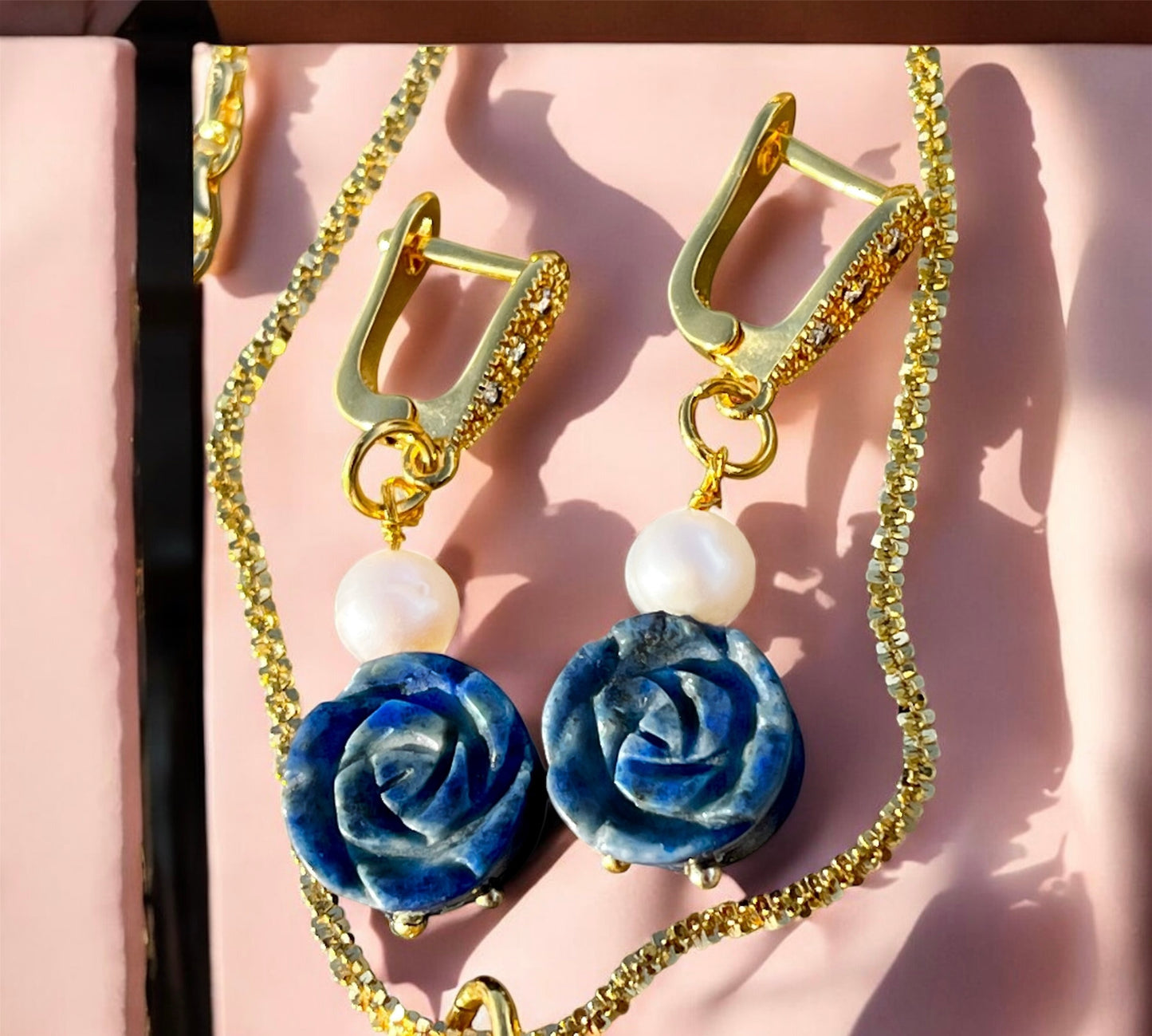 طقم لابيس لازورد وفضة ايطالي