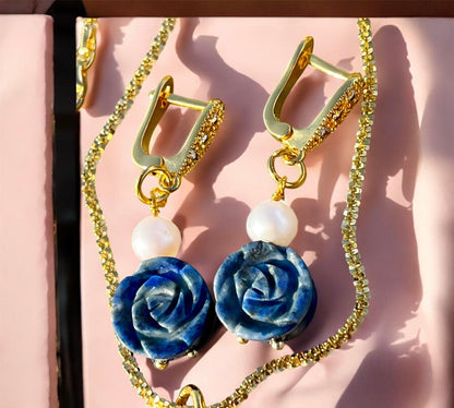 طقم لابيس لازورد وفضة ايطالي