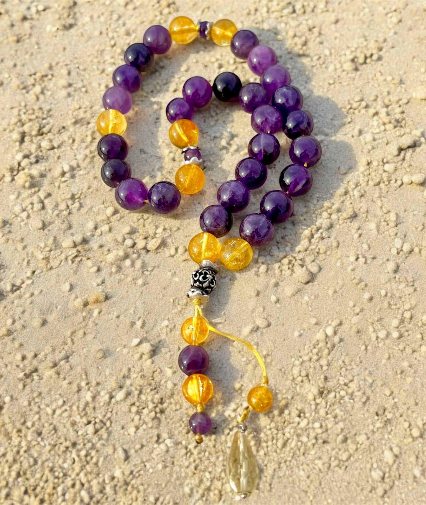 سبحة اماتيست وسترين اصلي وفضة