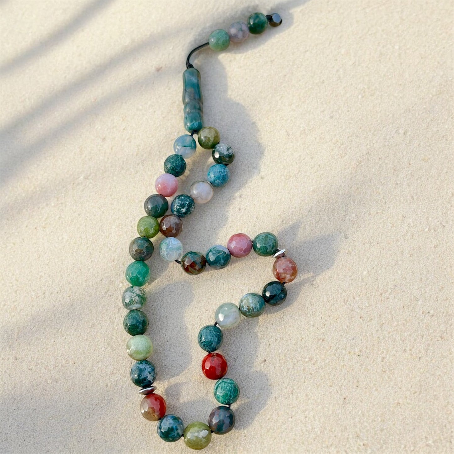 سبحة عقيق موسى طحلبي اصلي