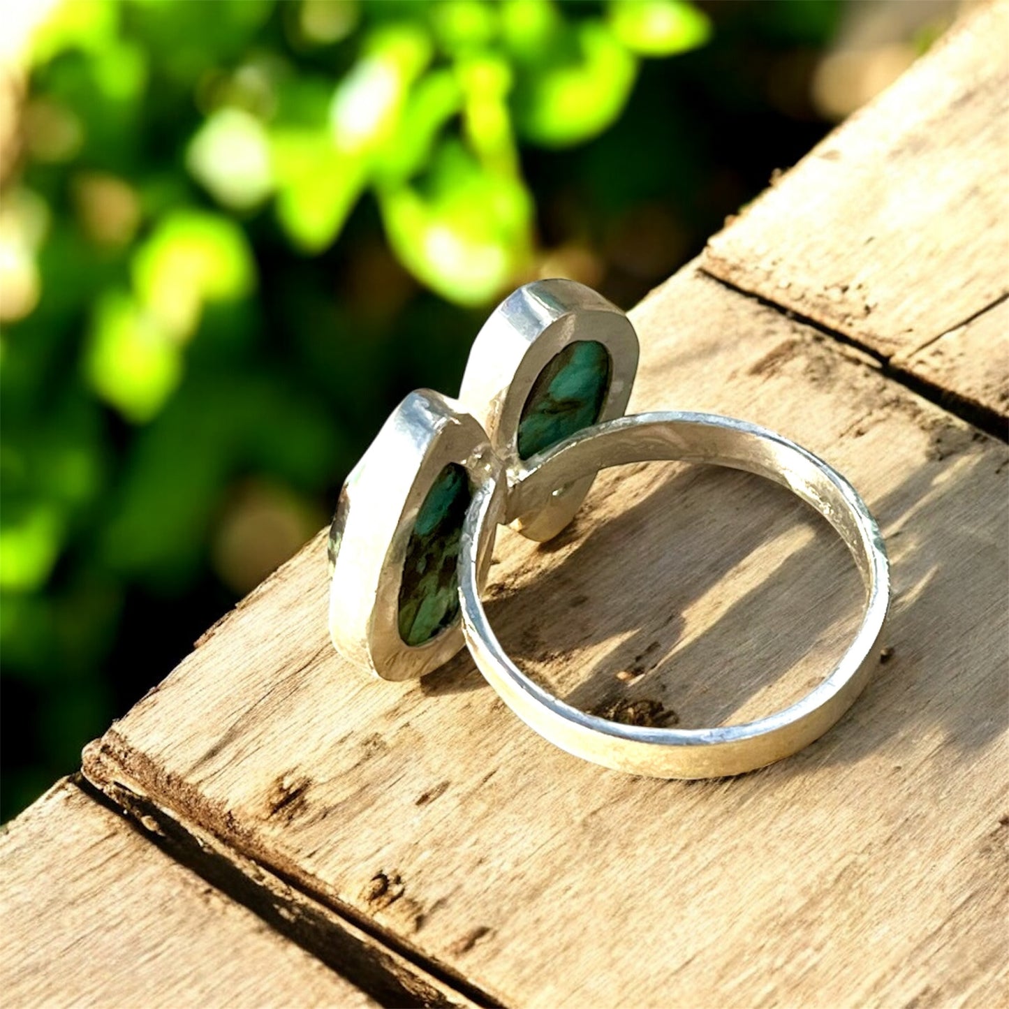 خاتم فضة بأحجار فيروز افريقي