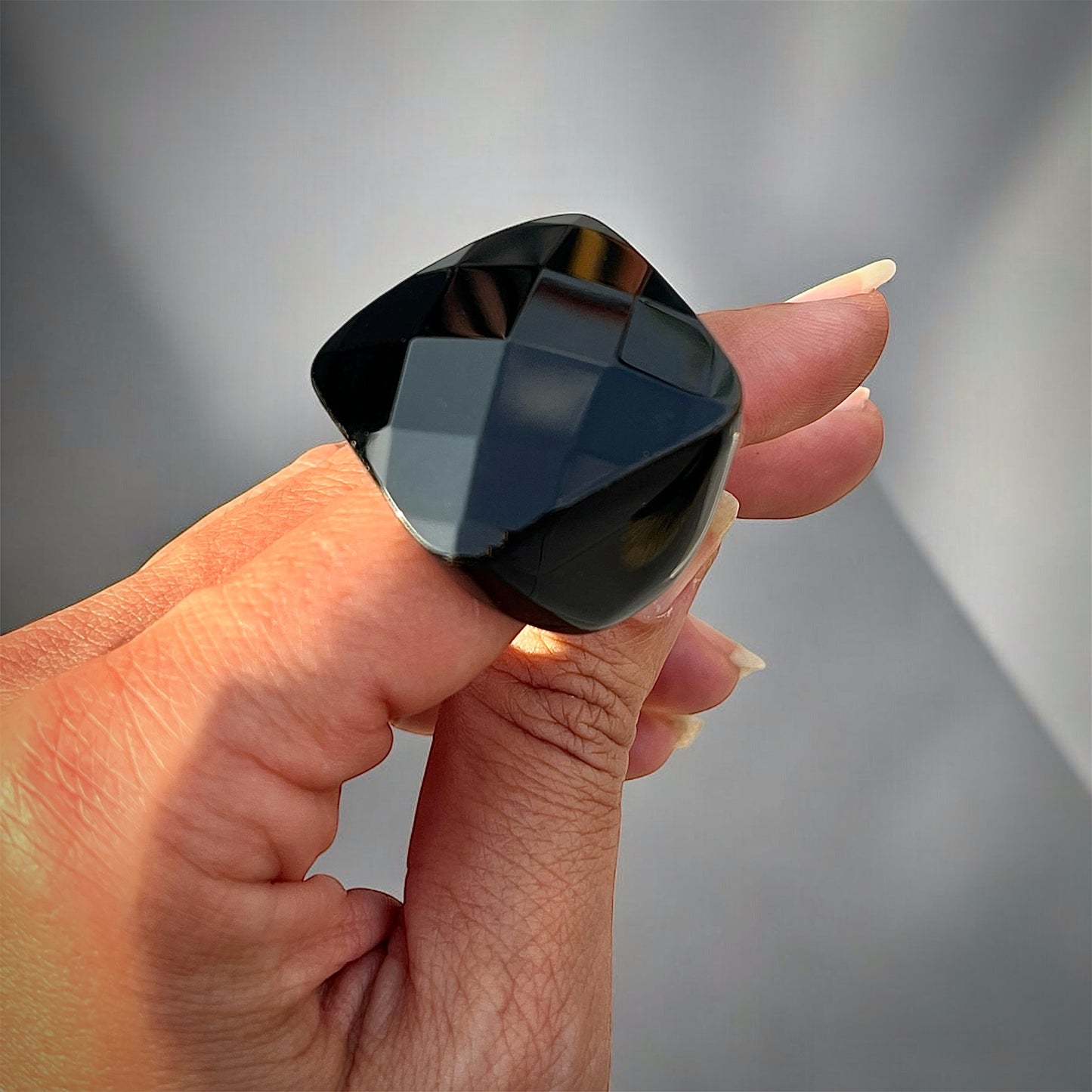 خاتم حجر اونكس طبيعي