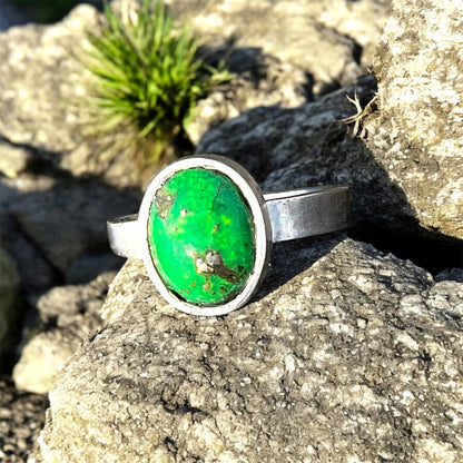 فيروز امريكي معرق فضة خاتم فضة