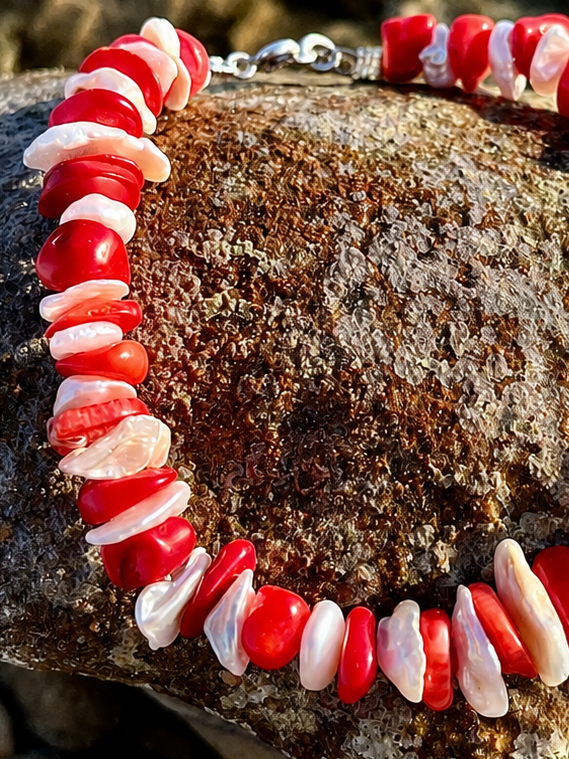 اسورة لؤلؤ ومرجان طبيعي وفضة