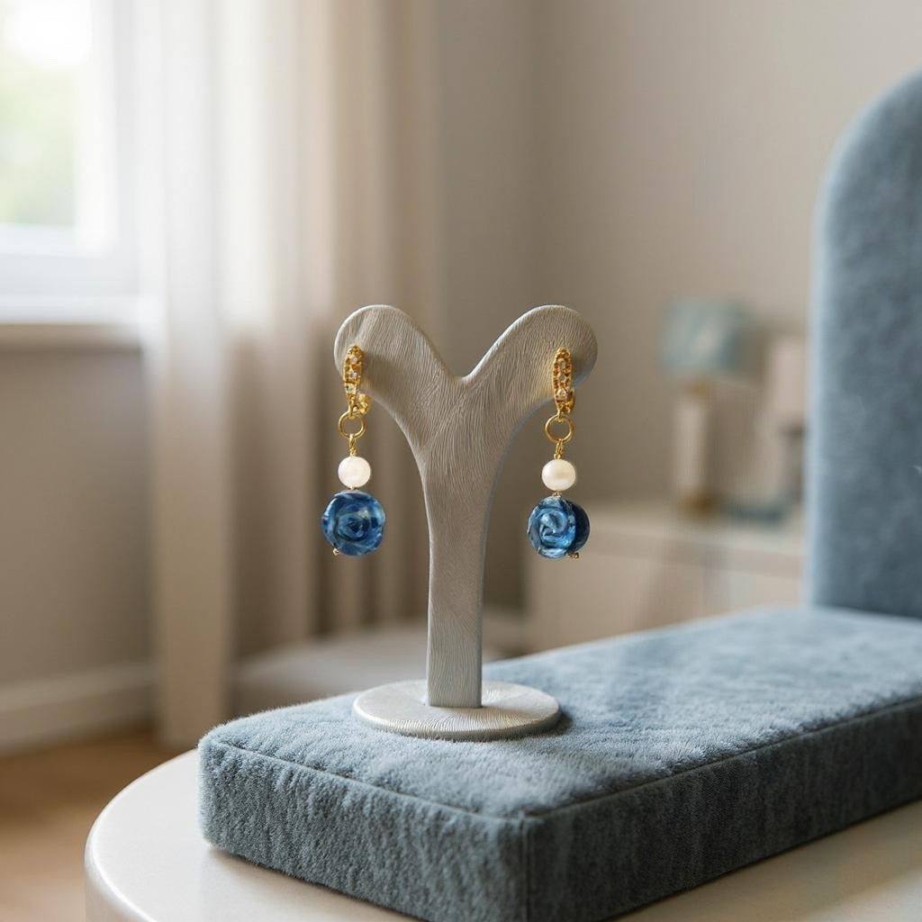 طقم لابيس لازورد وفضة ايطالي