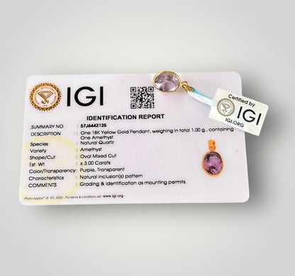 دلاية دهب جوهرة اماتيست بشهادة معملية IGI