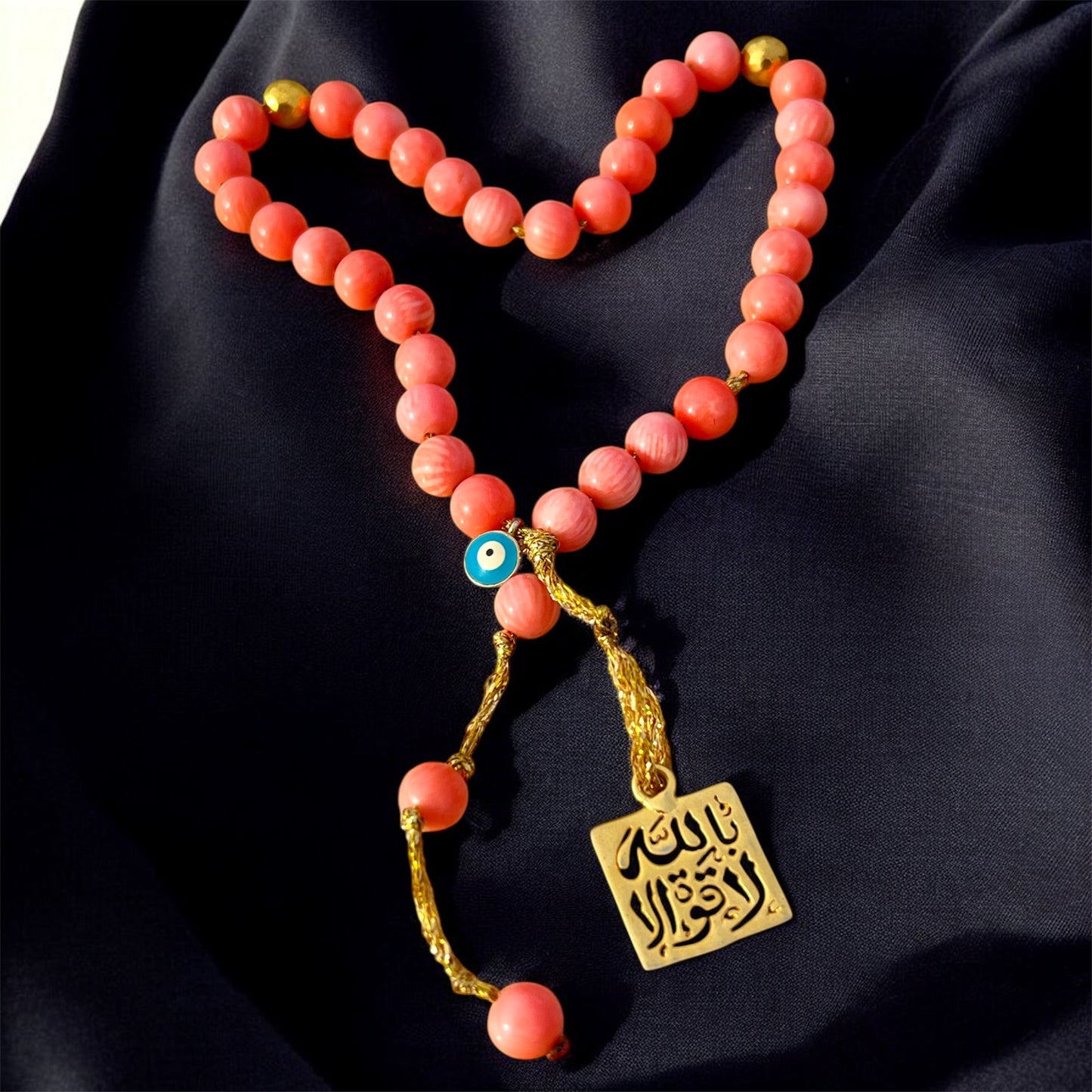 سبحة مرجان ايطالي اصلي وفضة