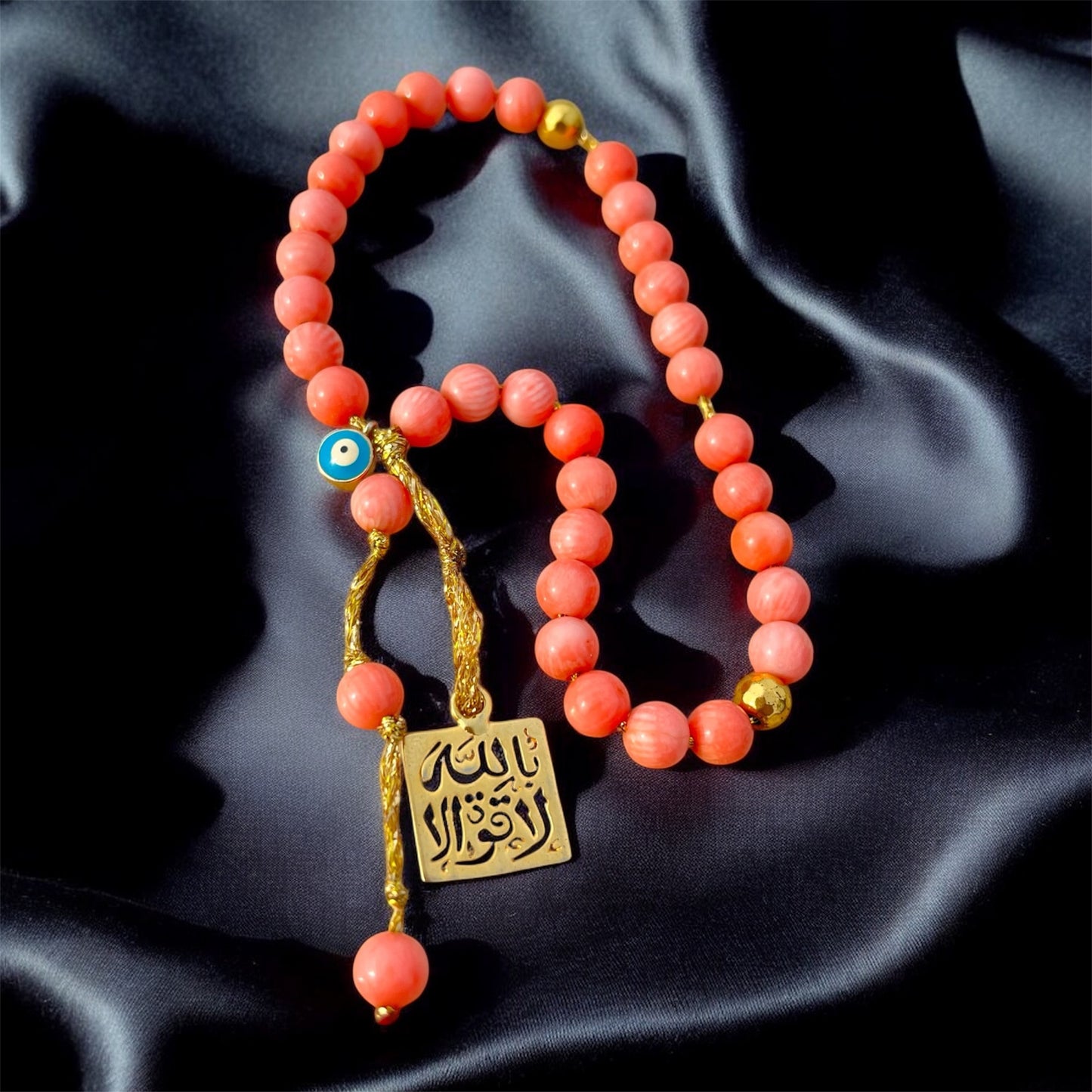 سبحة مرجان ايطالي اصلي وفضة