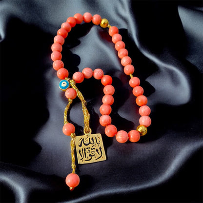 سبحة مرجان ايطالي اصلي وفضة