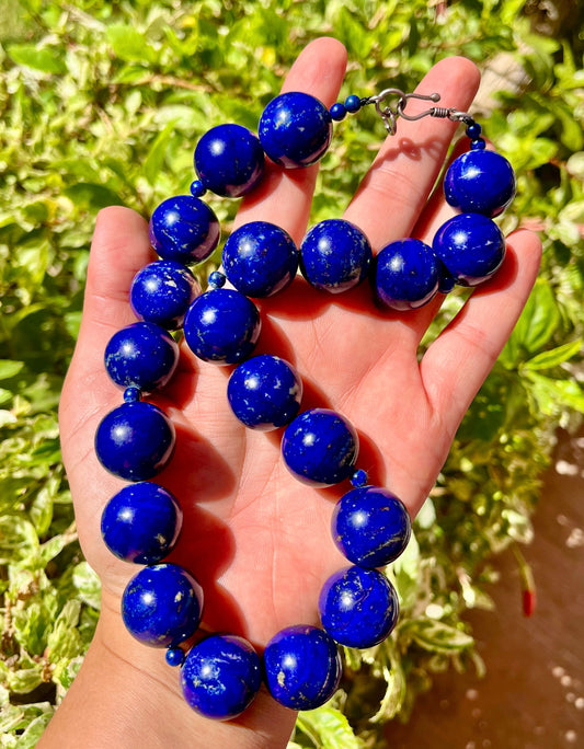 عقد لابيس لازورد اصلي نادر وفضة