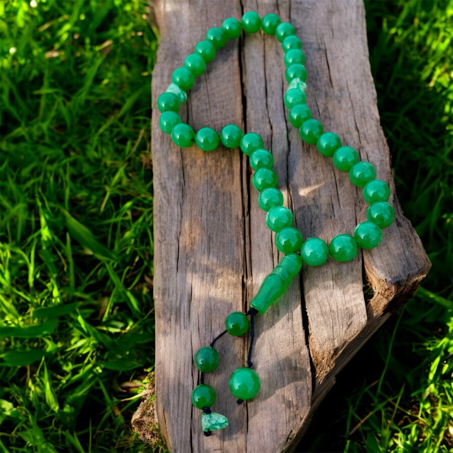 سبحة عقيق اخضر اصلي